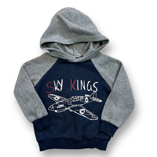 Boys Woolworth Size 4T Blue & Gray Sky Kings Airplane Hoodie