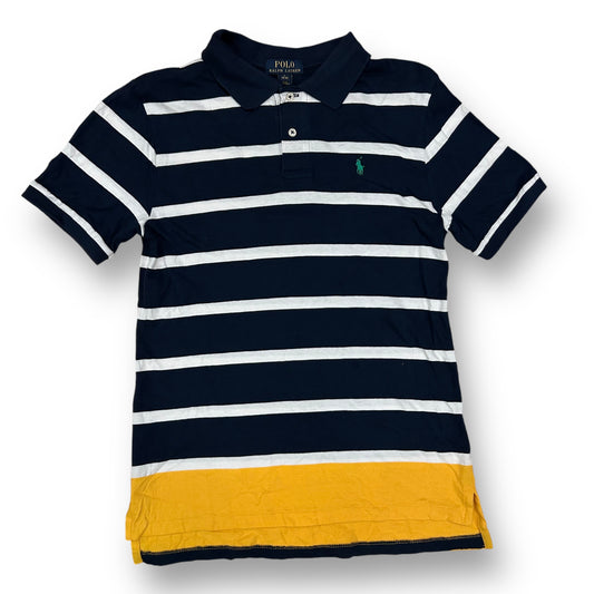 Boys Polo Ralph Lauren Size 14/16 YLG Navy Striped Short Sleeve Polo Shirt