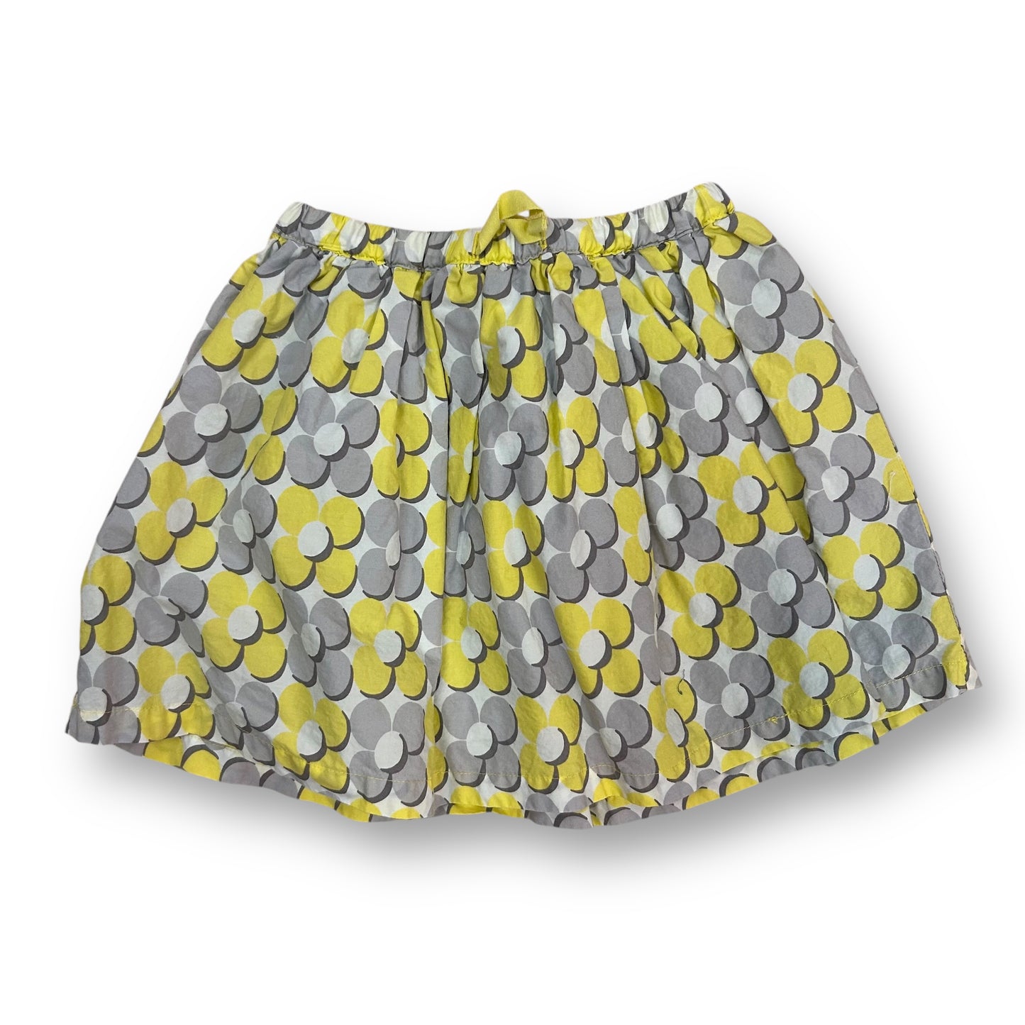 Mini Boden Toddler Girl Size 2/3 Gray & Yellow Floral Print Pull-On Skirt