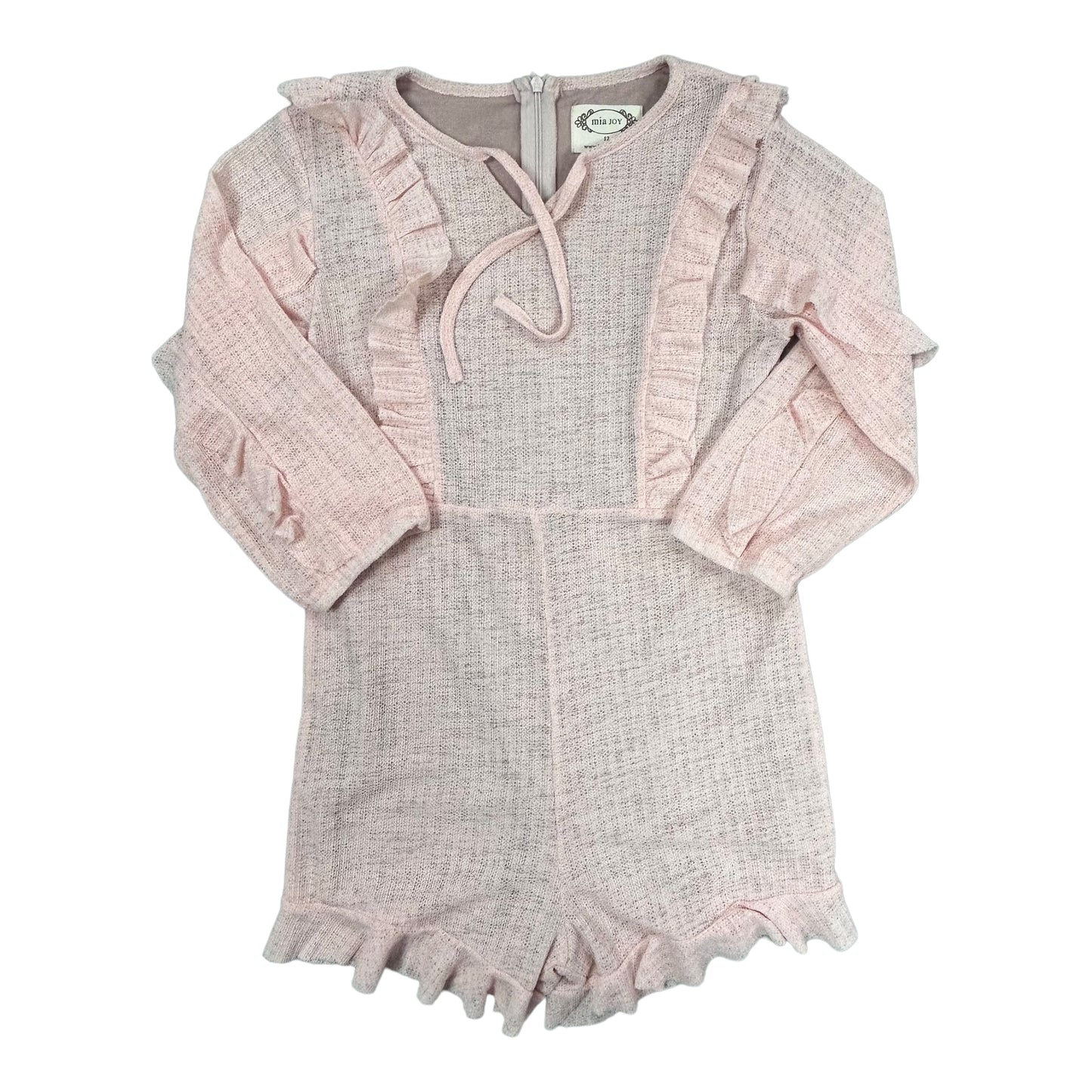 Mia Joy Youth Girls Size 12 Ruffled Peach Boutique One Piece Romper