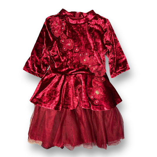Girls Disney Size 5/6 Crushed Velvet Elegant Princess-Inspired Dress