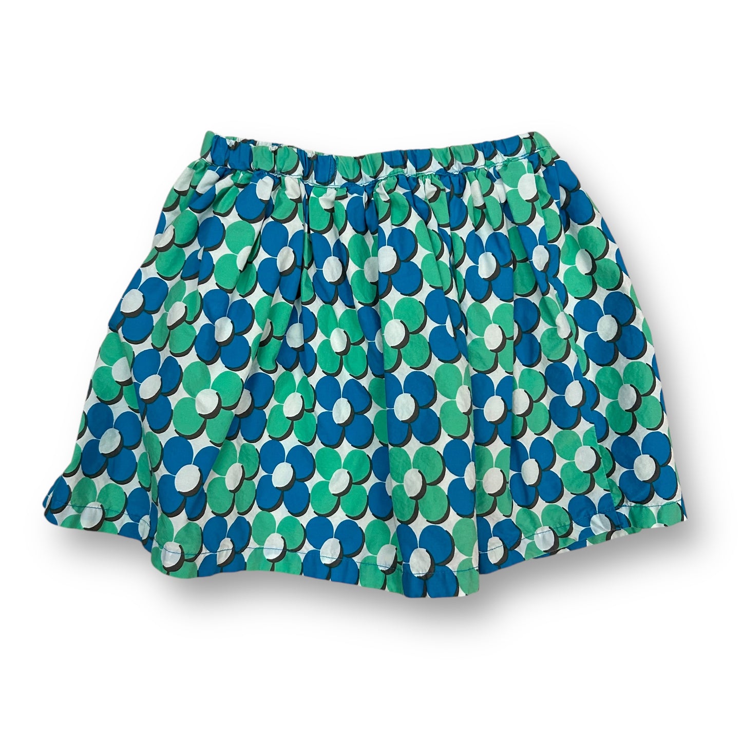 Mini Boden Toddler Girl Size 2/3 Blue & Green Floral Print Pull-On Skirt