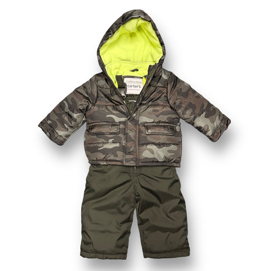 Boys Carter's Size 18 Months Green Camo Winter Coat & Bib Overall Snow Suit