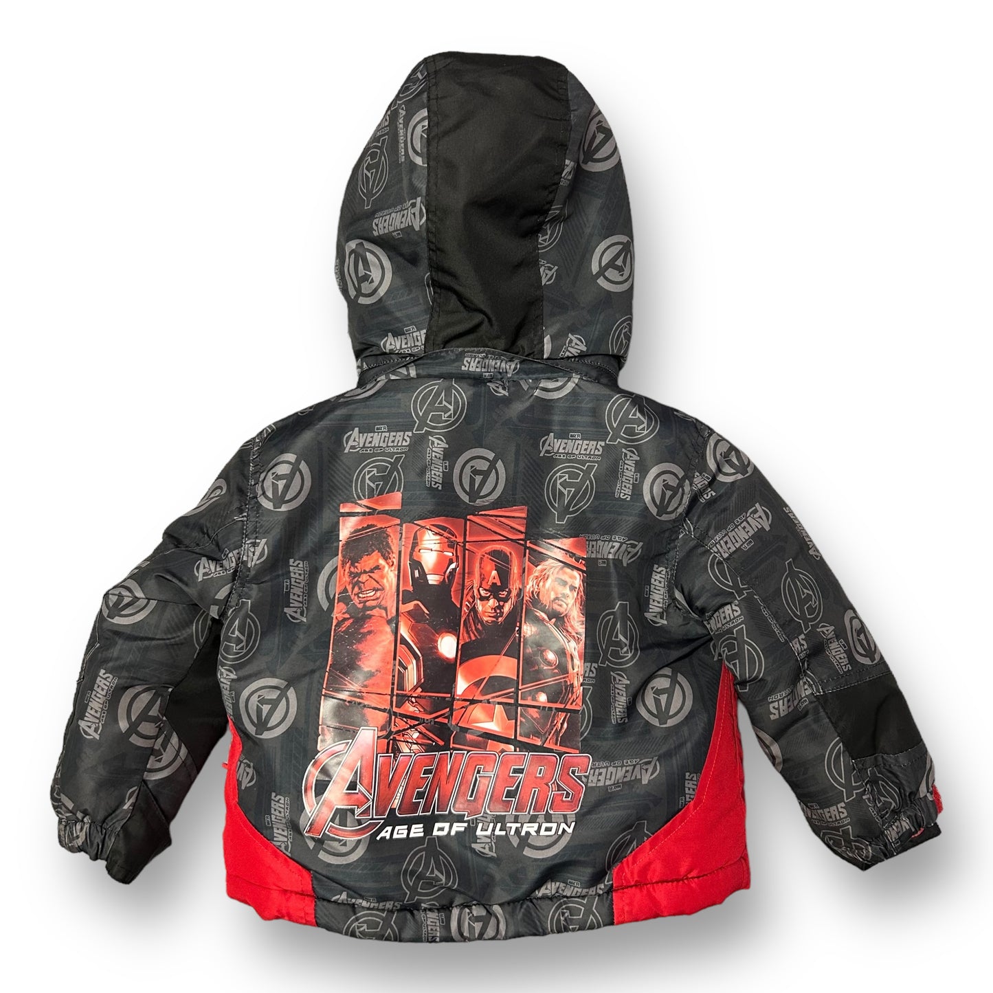 Boys Marvel Avengers Size 2T Black & Red Super Hero Winter Coat