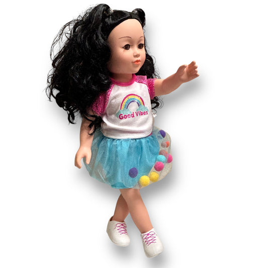 Cititoy My Life As Good Vibes Dark Hair 18" Doll with Outfit & Shoes