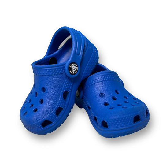 Baby Boy Size 2/3 Royal Blue Easy-On Crocs