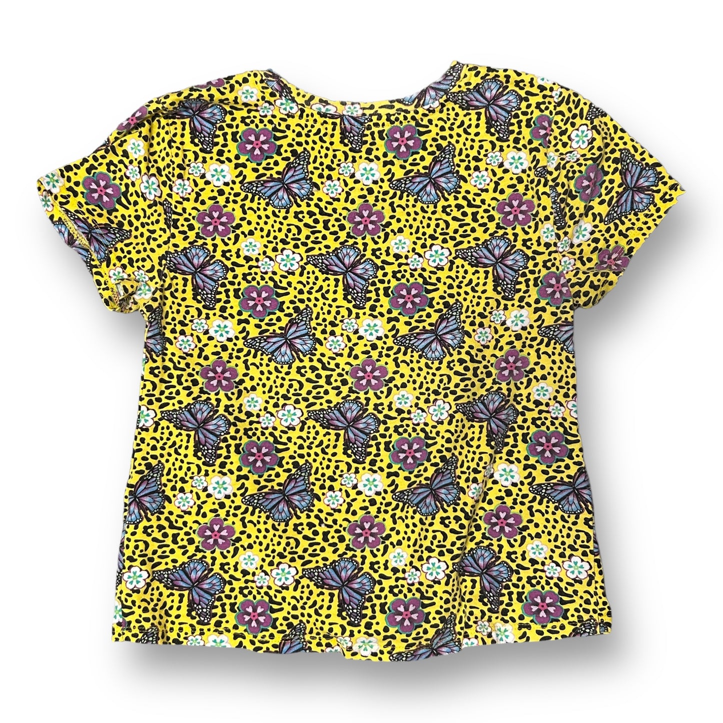 Girls Disney Encanto Size 10/12 Yellow Butterfly Print Knotted Shirt