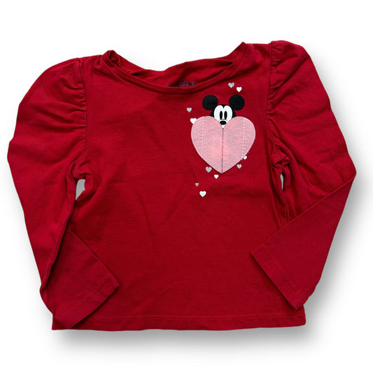 Girls Gap Disney Size 18-24 Months Red Mickey Mouse Valentine's Day Shirt