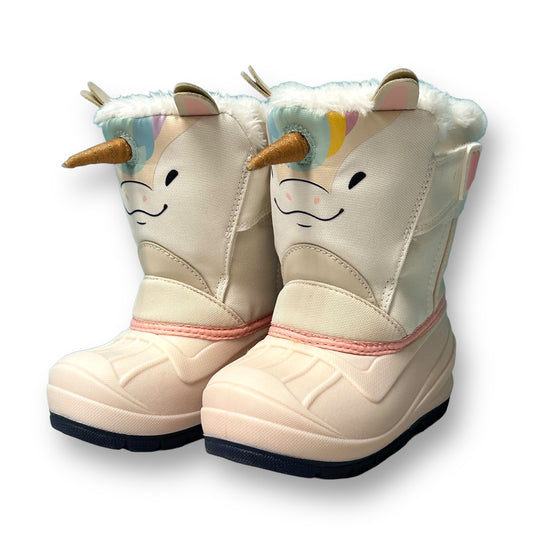 Cat & Jack Toddler Girl Size 8 Unicorn Easy-On Waterproof Snow Boots