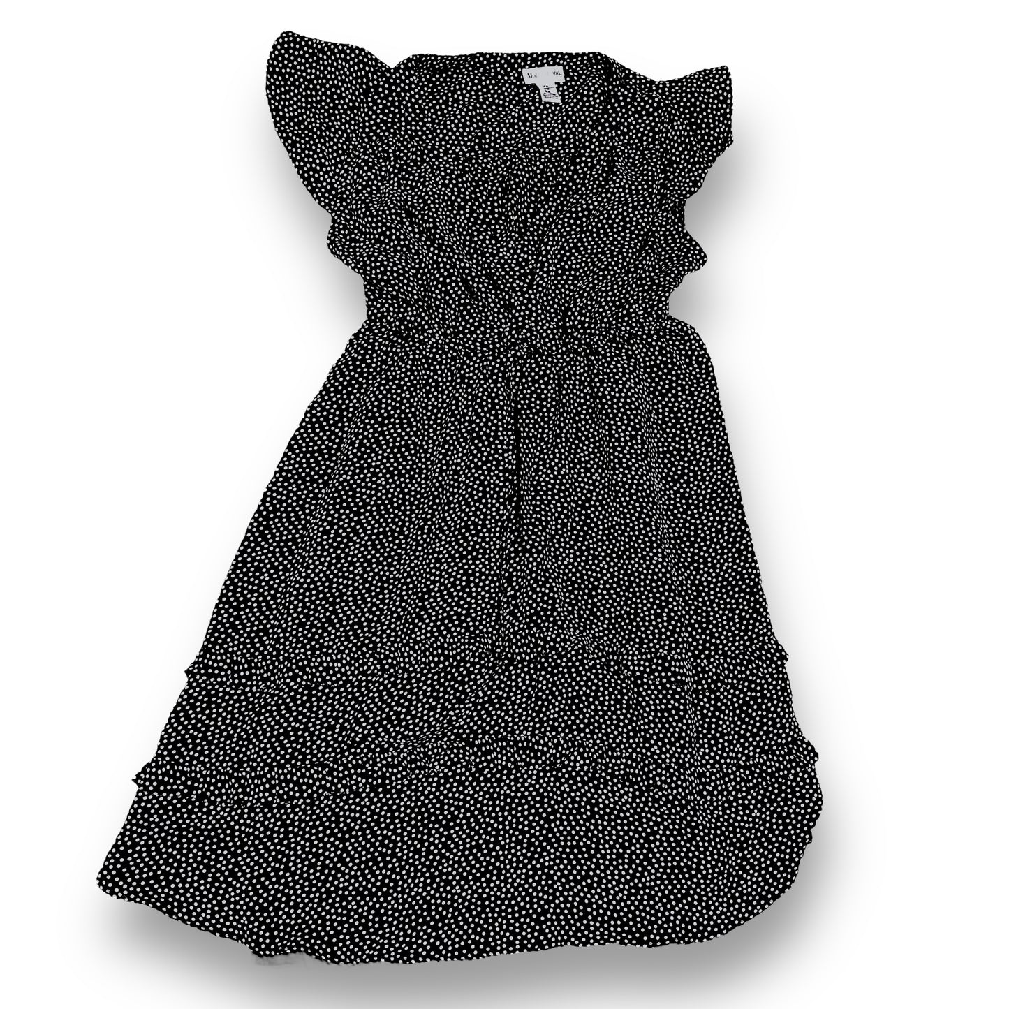 Motherhood Size M Black Polka Dot Sleeveless Flowy Maternity Dress