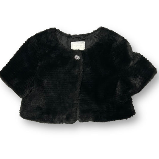 Girls Gymboree Size 5/6 Black Faux Fur Jacket Shrug Sweater