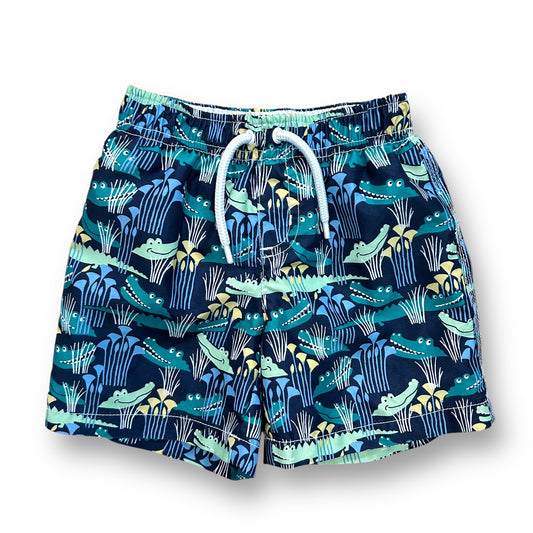 Boys Gymboree Size 18-24 Months Navy Alligator Print Swim Trunks