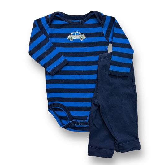 Boys Carter's Size 9 Months Navy Striped 2-Pc Car Outfit