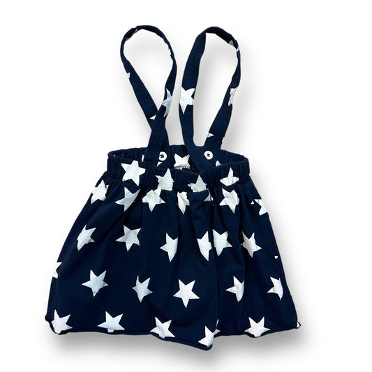 Toddler Girl Size 3 Navy Star Print 4th of July Skirt with Button Suspenders