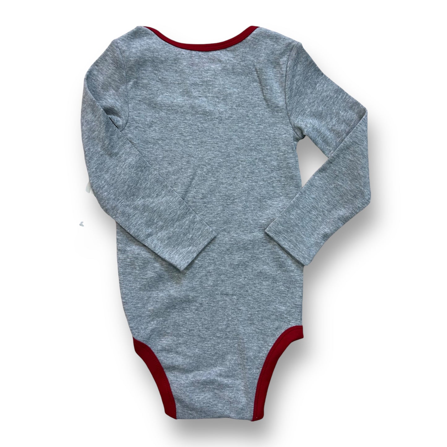 NEW! Boys Size 24 Months Christmas Shirt Gray Long Sleeve Santa Bodysuit