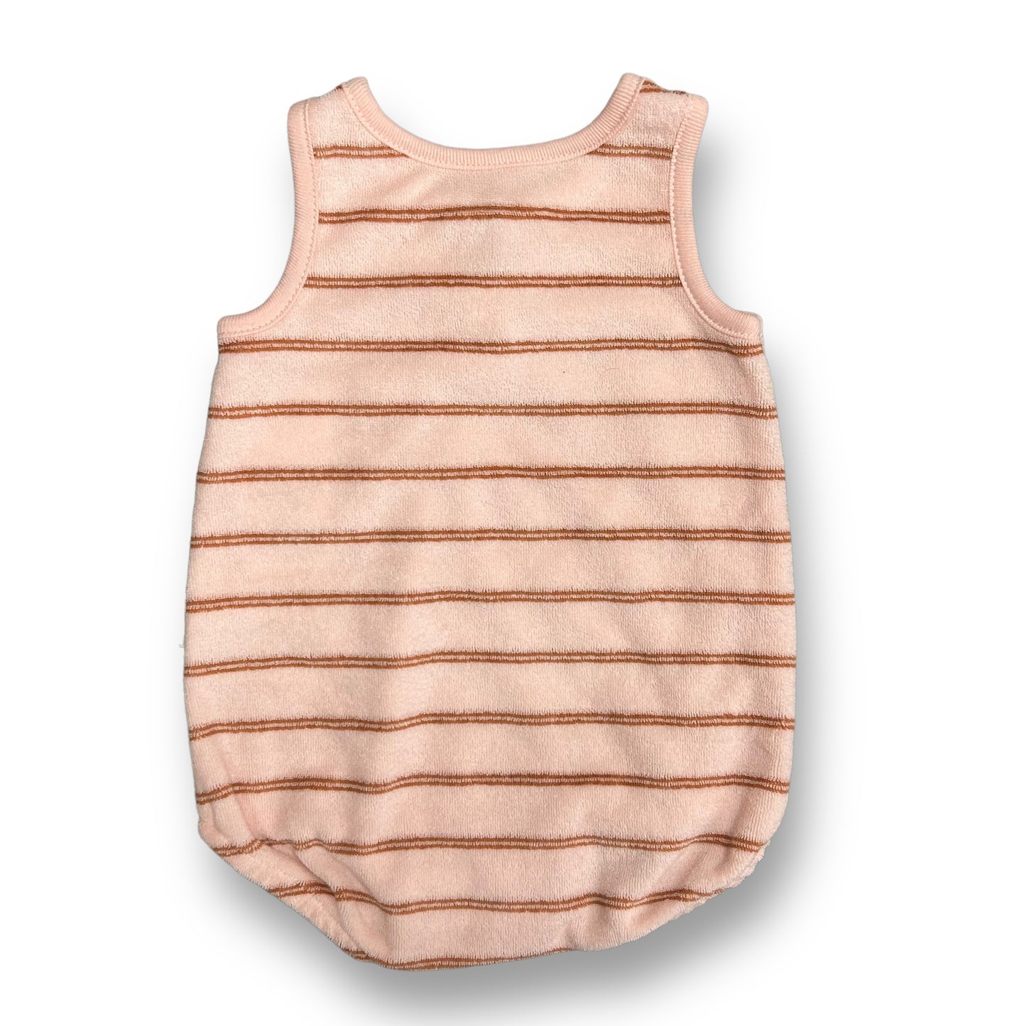 NWOT Girls Carter's Size 3 Months Pink & Brown Terry Snap Bottom One-Piece