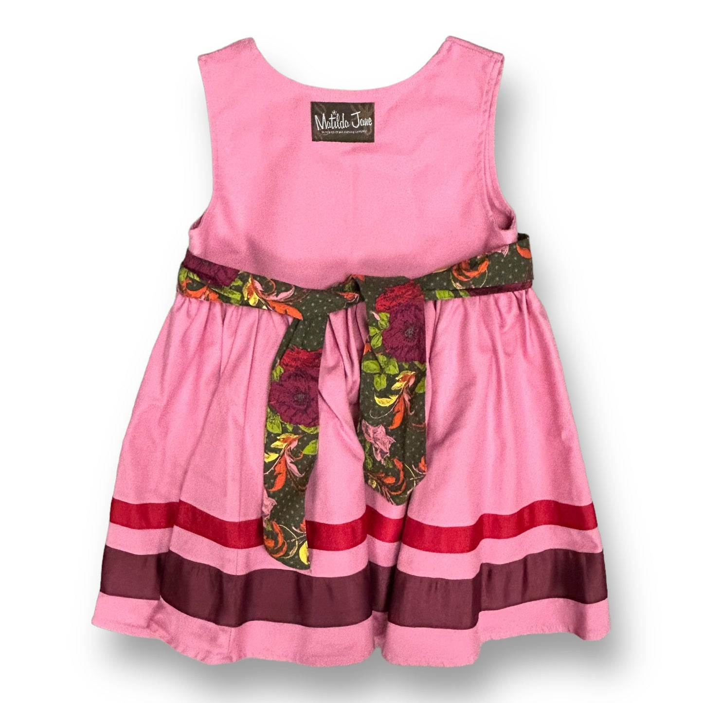 Girls Matilda Jane Size 4 Pink Sleeveless Tie-Back Boutique Dress