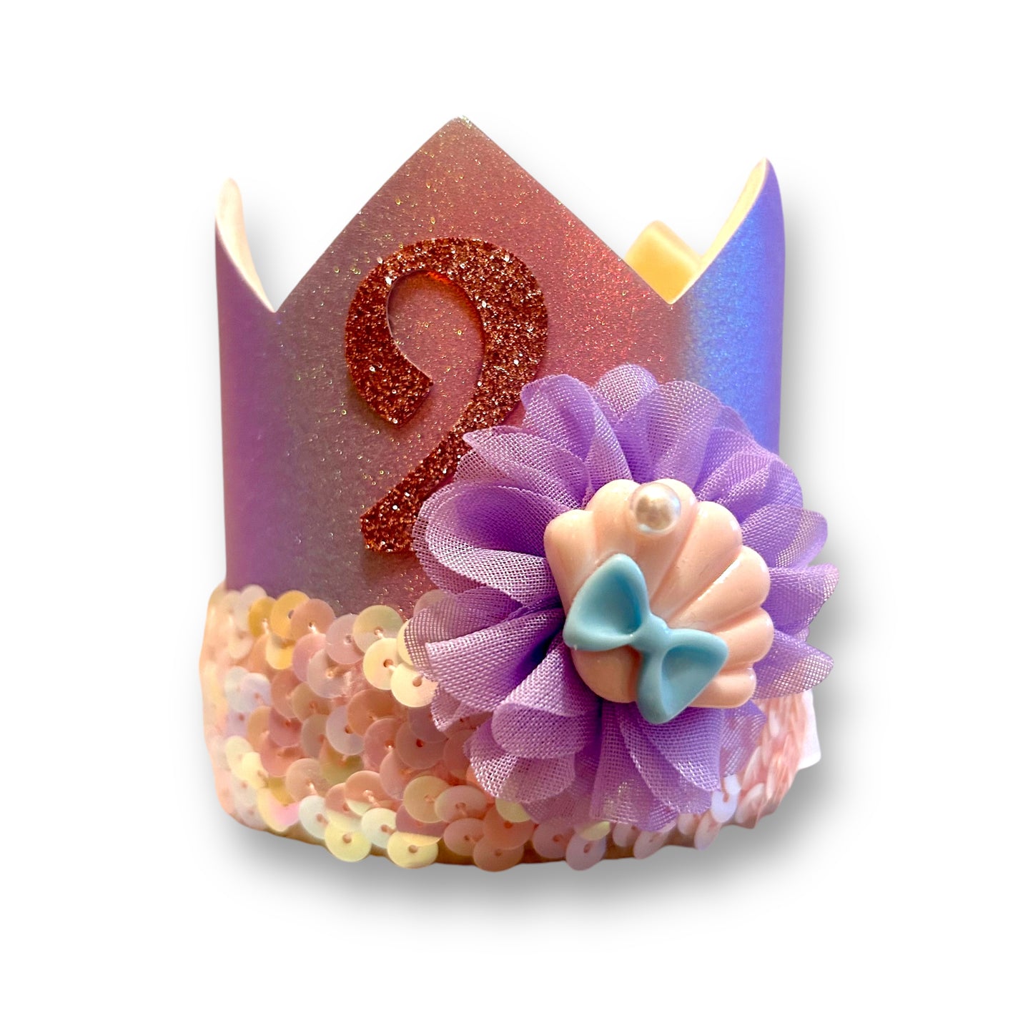 Mermaid Pearl Lavender 2nd Birthday Crown