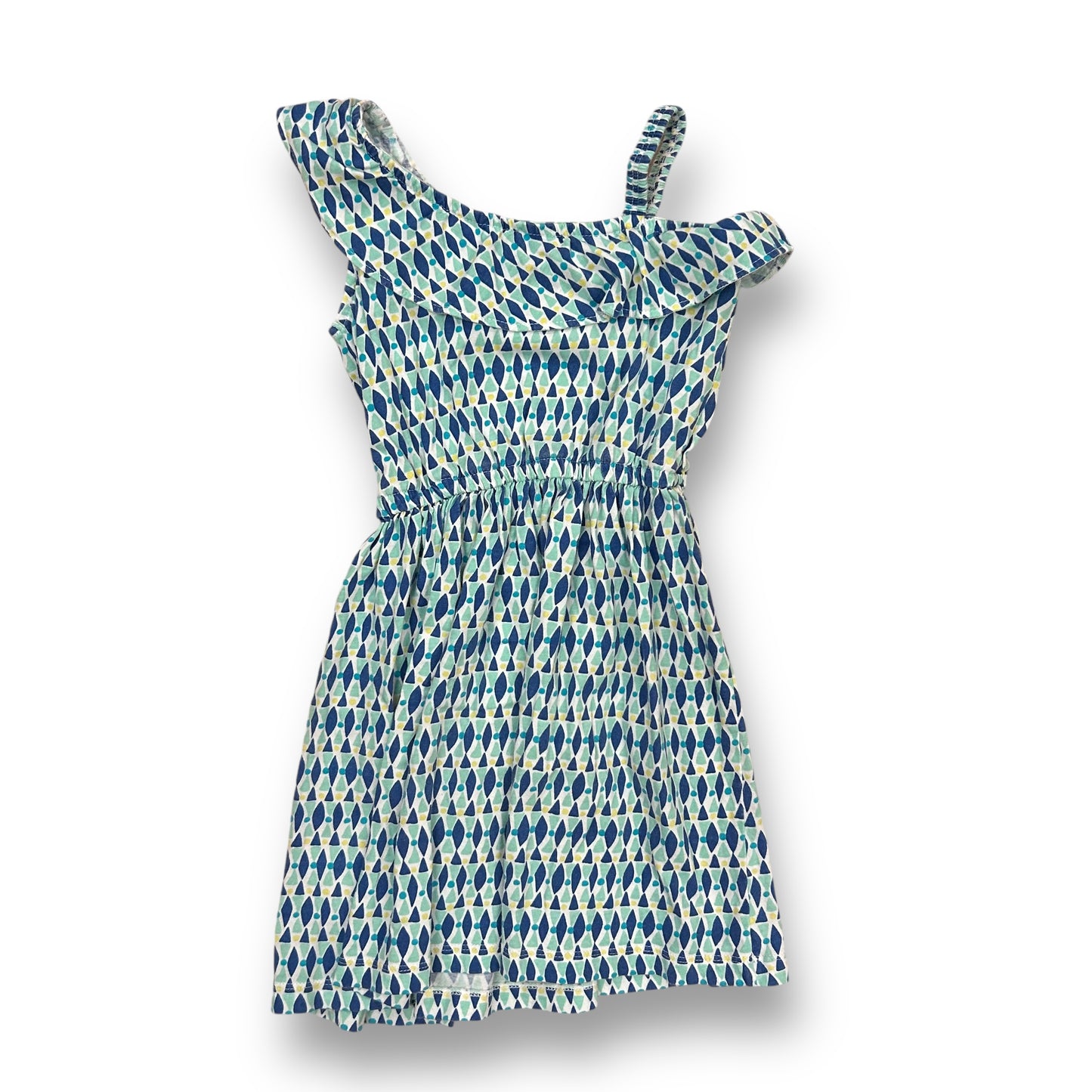 Carter's Girls Size 4/5 Blue & Green Cold Shoulder Ruffle Dress