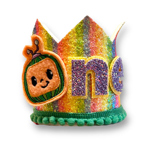 Rainbow Cocomelon 1st Birthday Crown