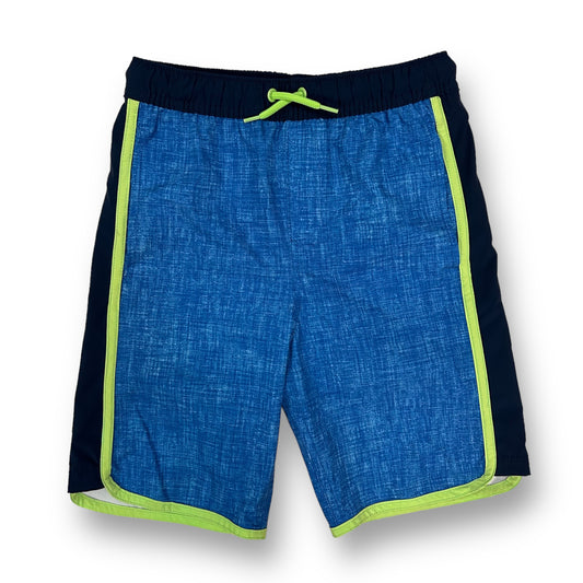 Boys Lands End Size 10S/12S M Blue & Green Swim Trunks