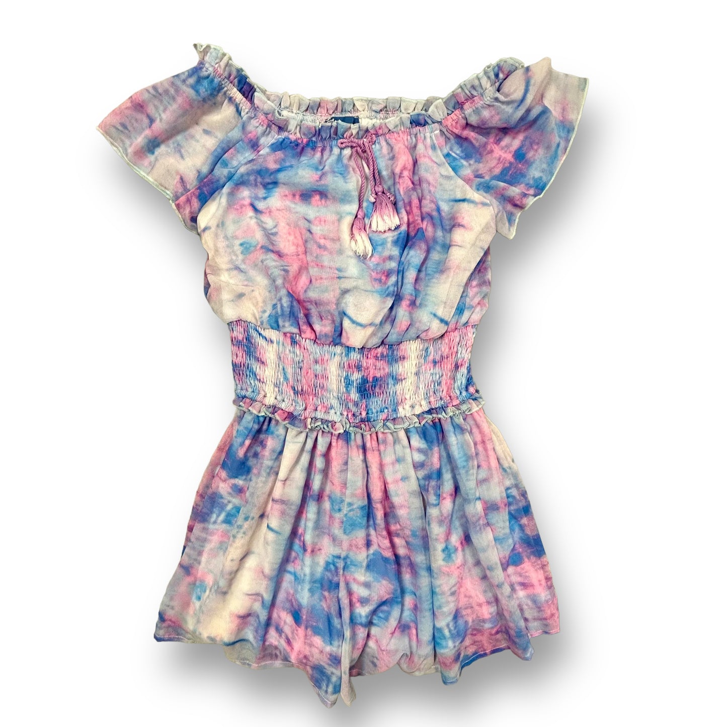 Truly Me Youth Girl Size 12 Romper Pink & Blue Tie Dye Polyester One-Piece