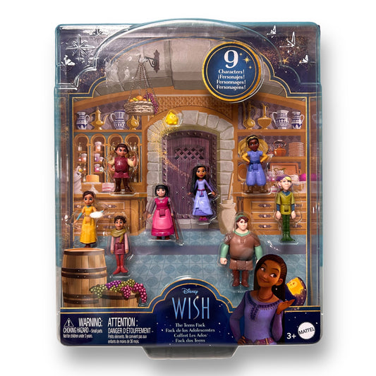 NEW! Disney WISH The Teens Pack 9 Character Miniature Doll Set