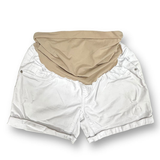 Motherhood Size S White Nylon Waistband Maternity Shorts