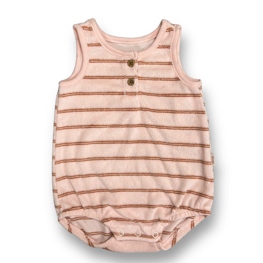 NWOT Girls Carter's Size 3 Months Pink & Brown Terry Snap Bottom One-Piece