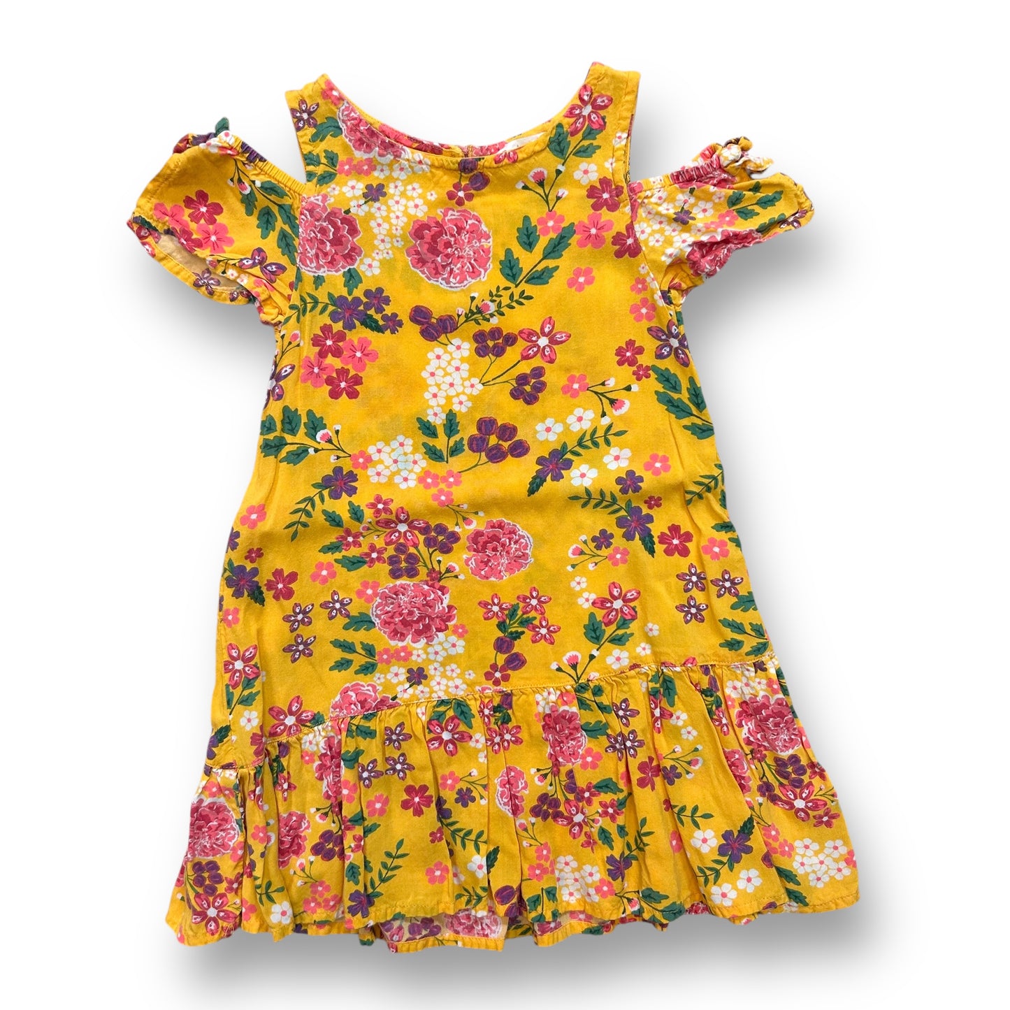 Toddler Girl Dress Size 18-24 Months Mustard Yellow Cold Shoulder Sundress