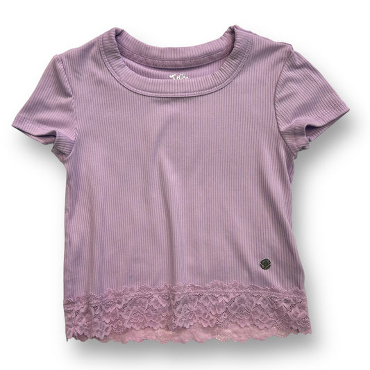 Girls Justice Size 5/6 Soft Ribbed Lavender Top with Lace