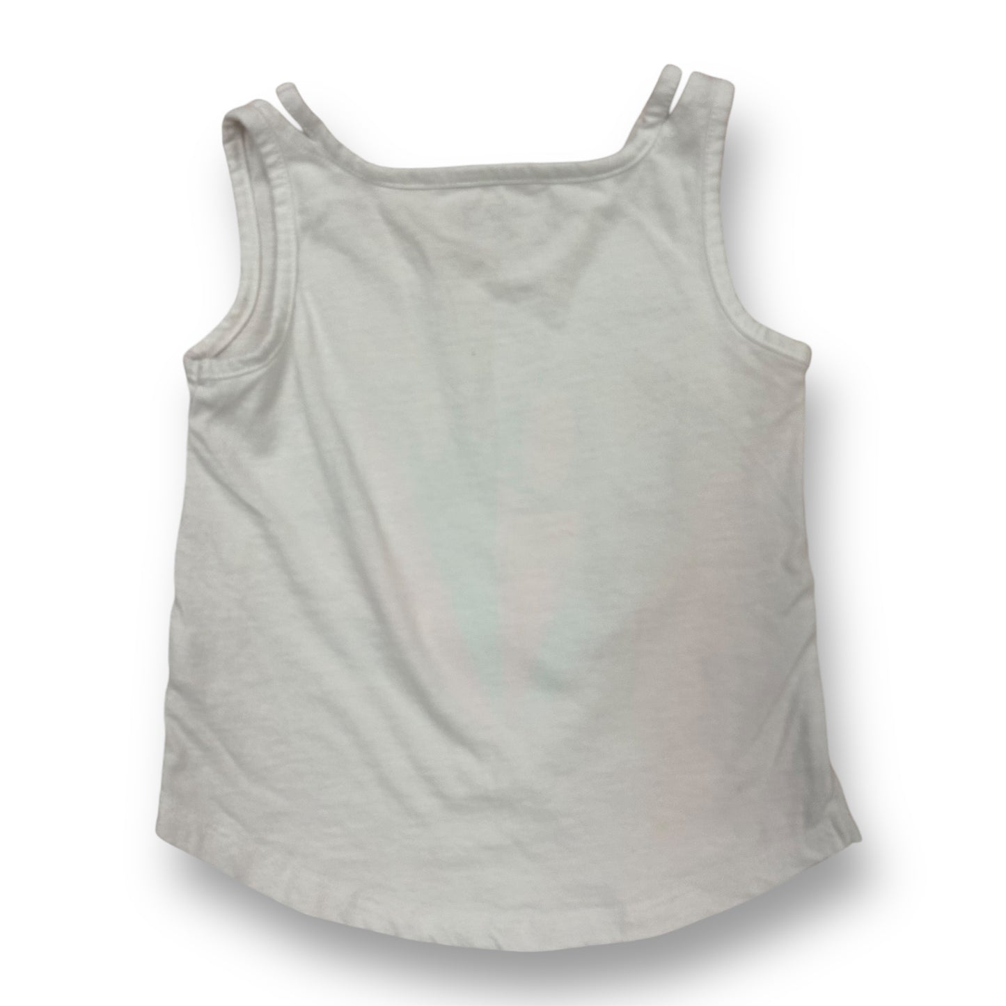 Children's Place Girls Size 4T White Sleeveless Shirt Sequin Love Tank Top