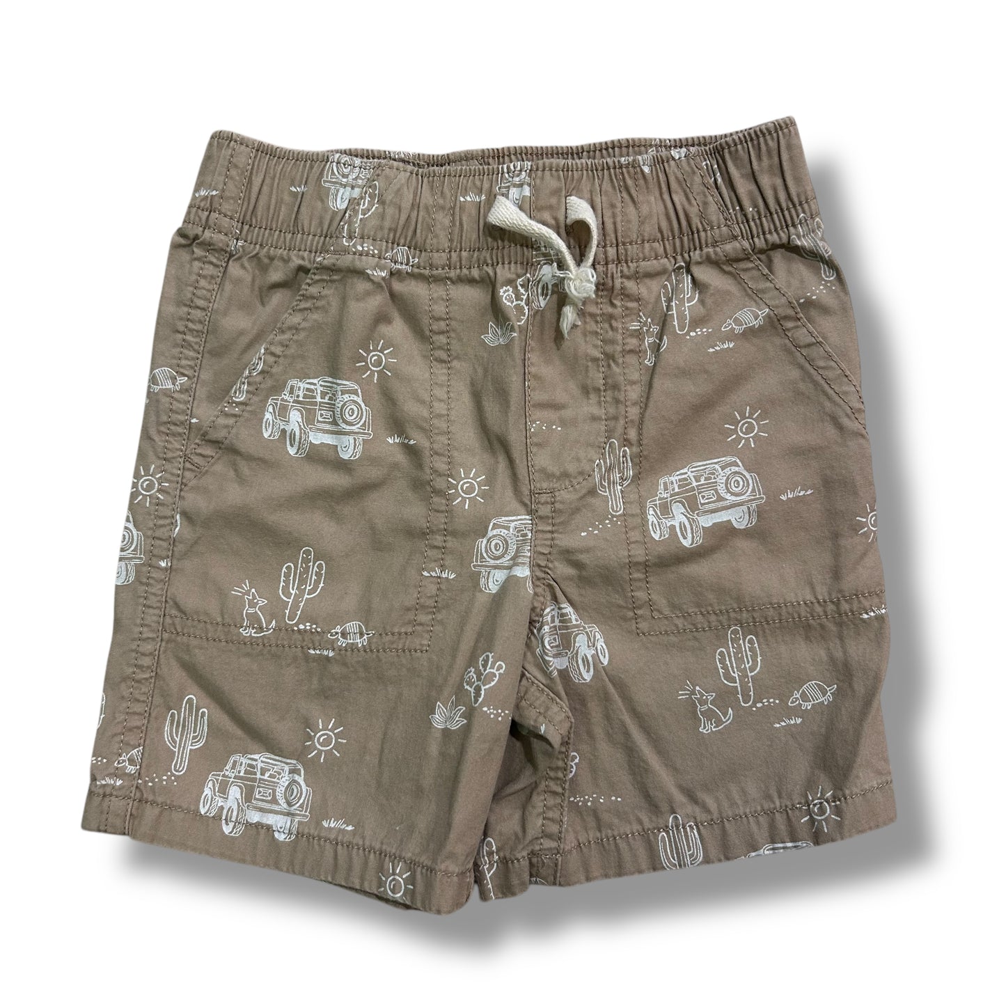 Boys Size 2T Lightweight Brown Pull-On Shorts with Elastic Waist