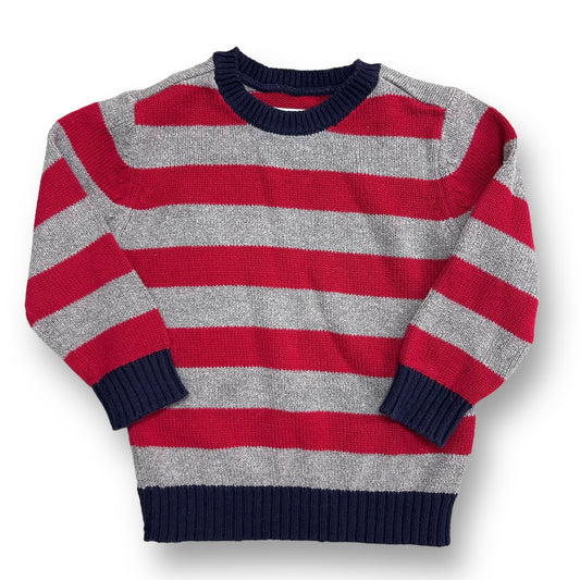 Boys Children's Place Size 2T Red & Gray Striped Knit Sweater