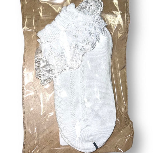 NEW! Toddler Girls White Lace Ankle Dress Socks, Ages 1-3 Years