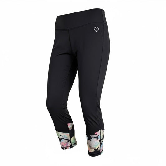 Women's Size Small Black Capri Leggings Nylon Spandex Activewear Bottoms