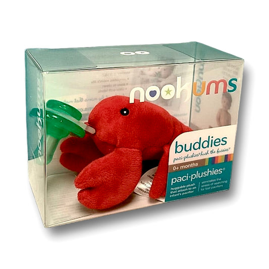 NEW! Nookums Paci-Plushies Buddies "Lexi Lobster" Pacifier Pal
