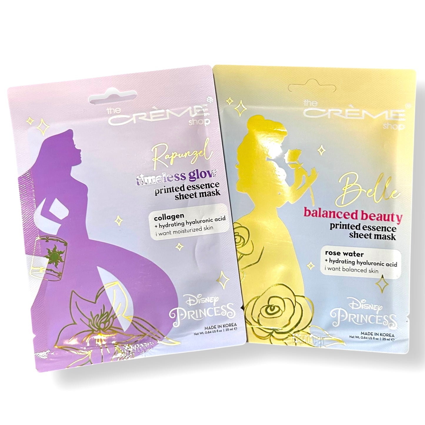 NEW! The Crème Shop Face Mask (2 Pack) Disney Princess Girls Sheet Mask Set