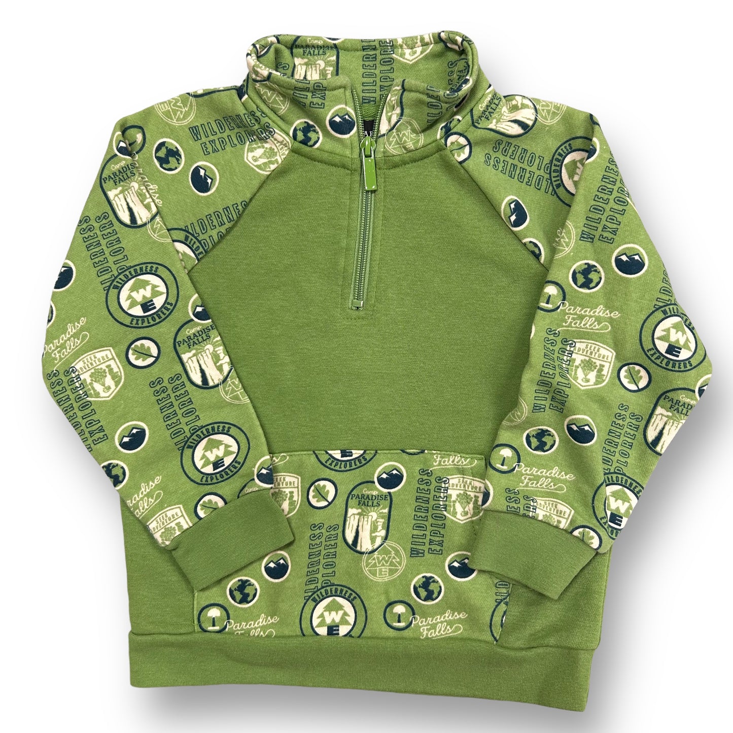 Boys Pixar Size 3T Green Quarter-Zip Pullover Sweatshirt