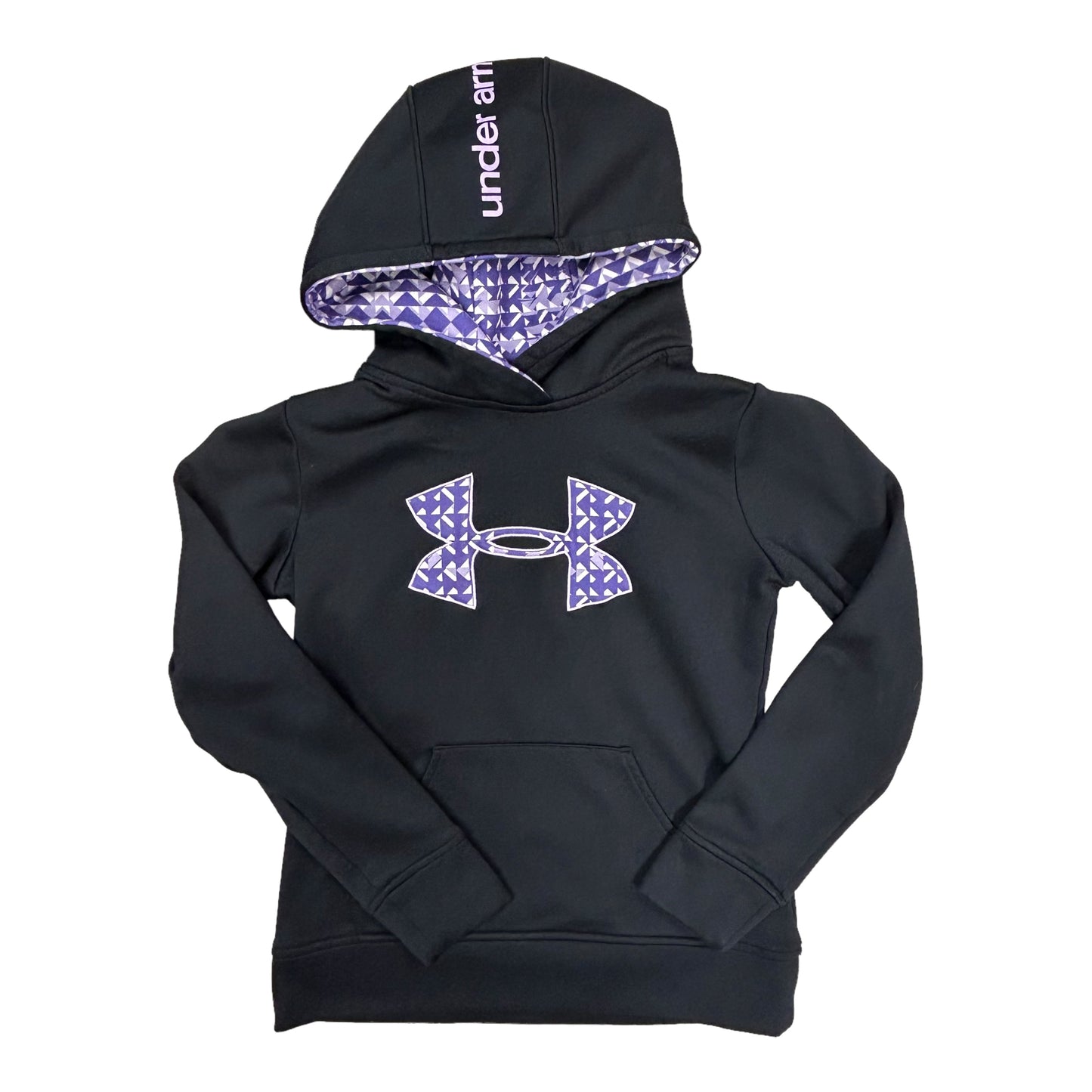 Girls Under Armour Size 10/12 YMD Black Athletic Pocket Hoodie