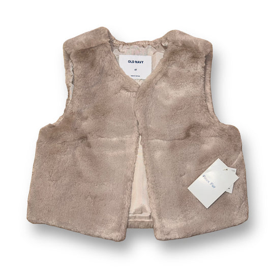 NEW! Old Navy Girls Size 4T Soft Beige Faux Fur Vest