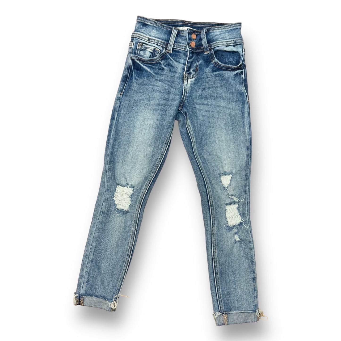 Girls Kancan Size 7 Adjustable Waist Mid-Rise Skinny Jeans