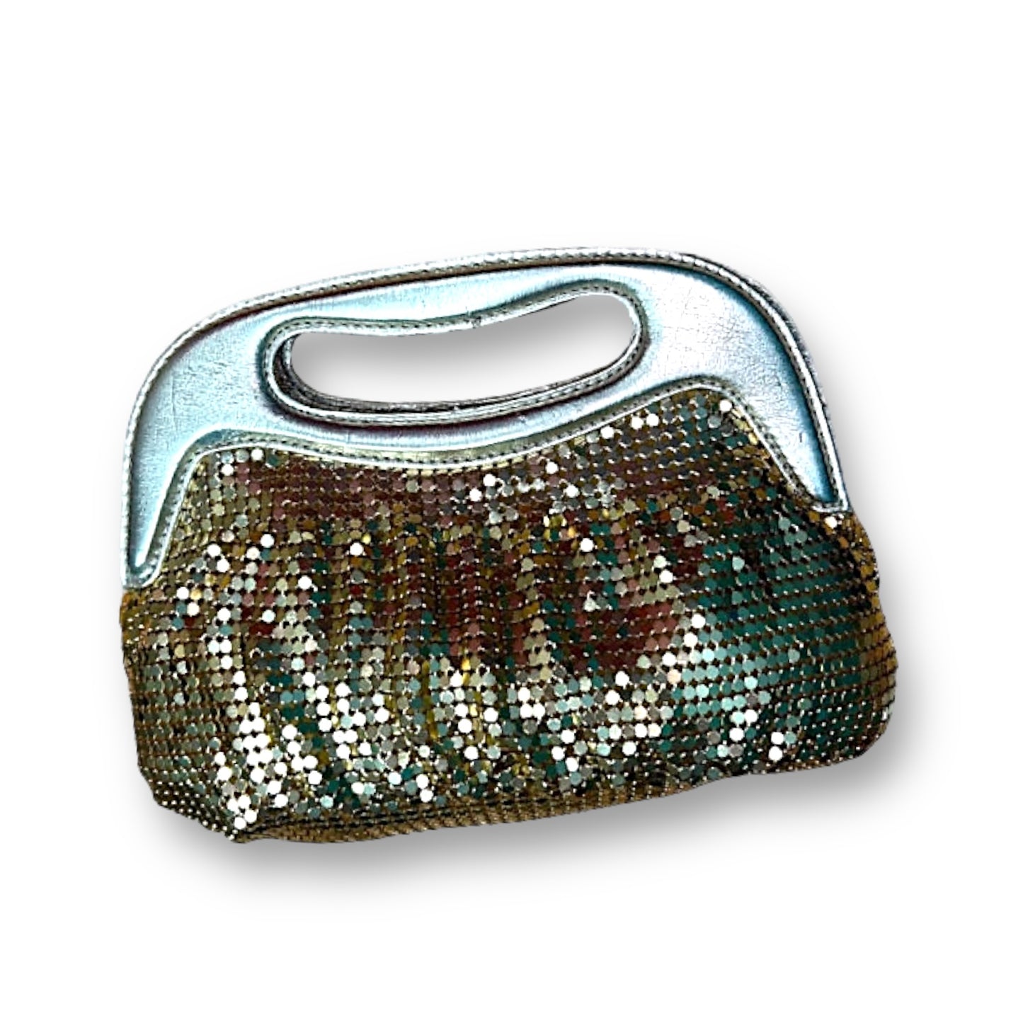 NEW! La Regale Gold Metallic Sequin Mesh Clutch Handbag