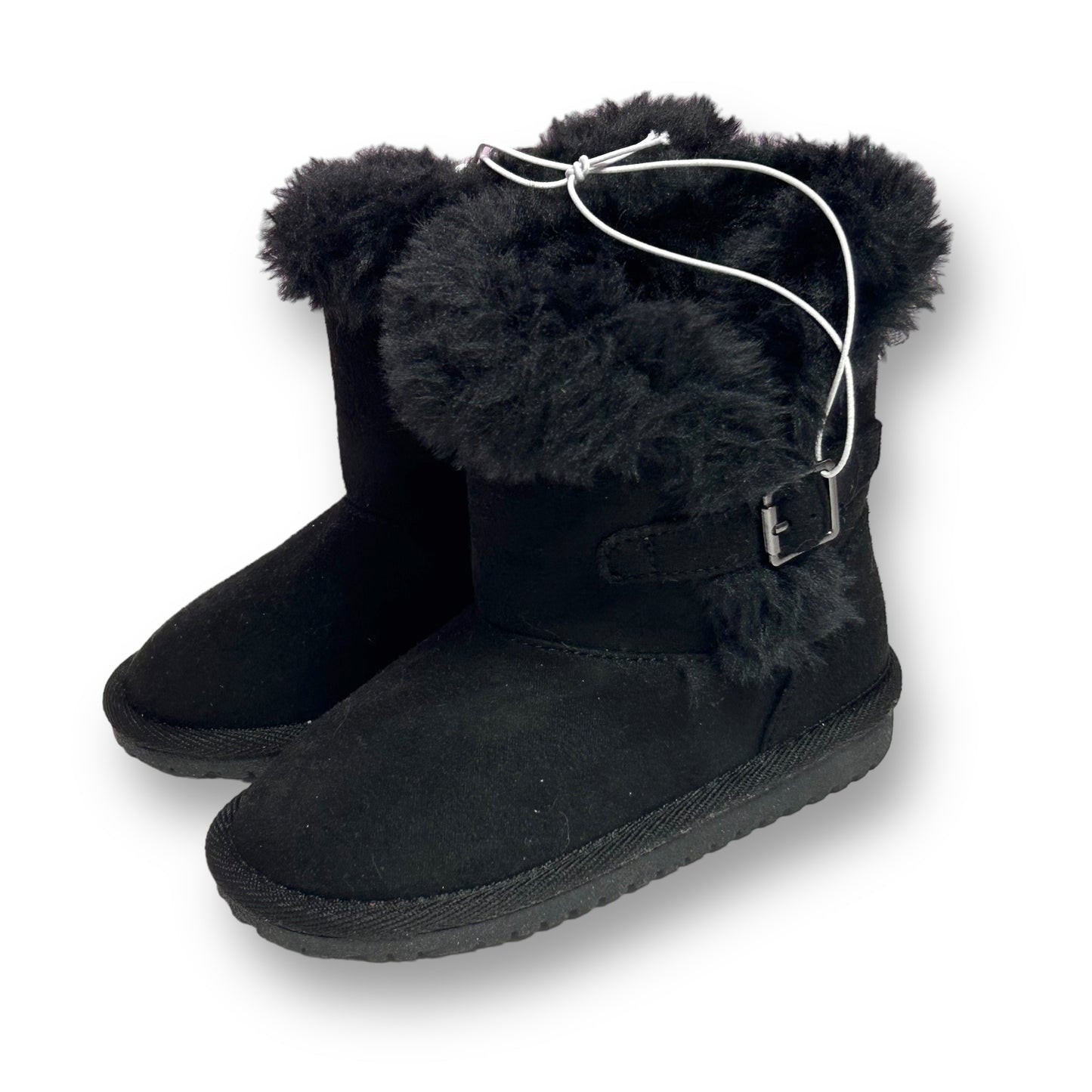 NEW! Children's Place Toddler Girl Size 8 Black Faux Fur Winter Boots