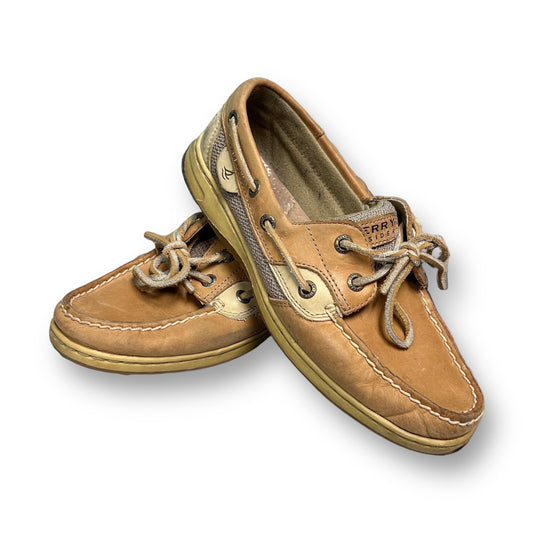 Sperry Top-Sider Womens Size 6.5 Tan Leather Classic Boat Shoes