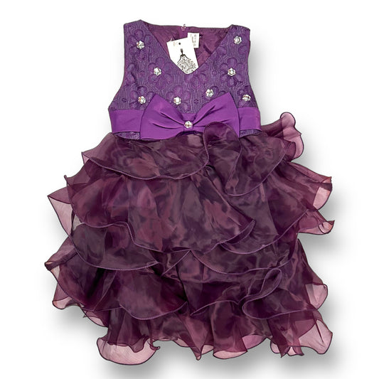 NEW! Girls Size 3/4 Purple Silky Ruffle Fancy Dress