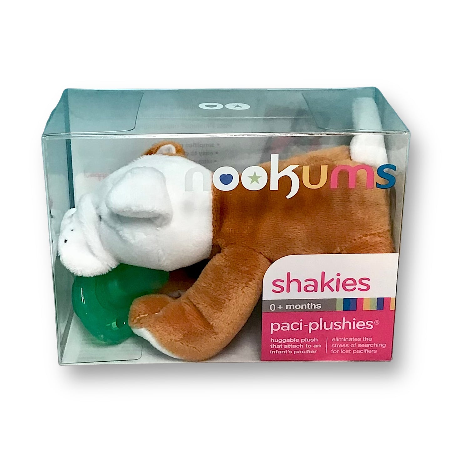 NEW! Nookums Paci-Plushies Buddies "Barkley Bull" Pacifier Pal