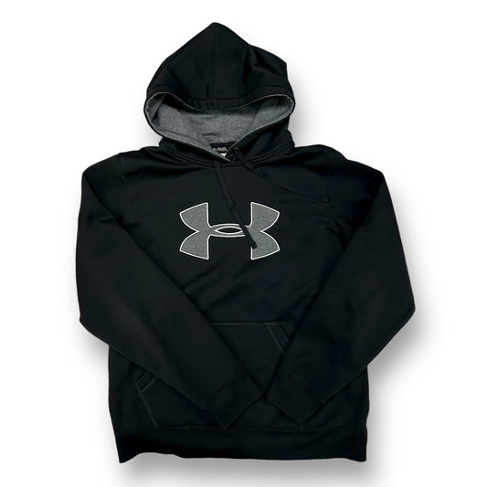 Boys Under Armour Size 14/16 YXL Black Stitched Logo Hoodie