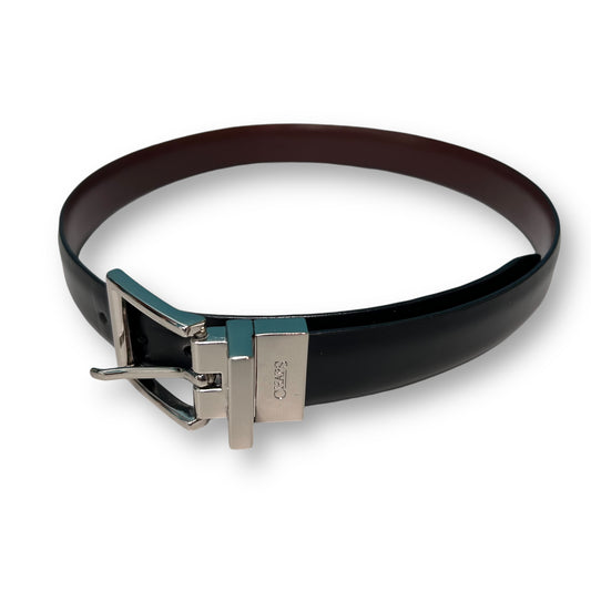 Boys Chaps Size M 26-28 Black/Brown Reversible Synthetic Leather Belt