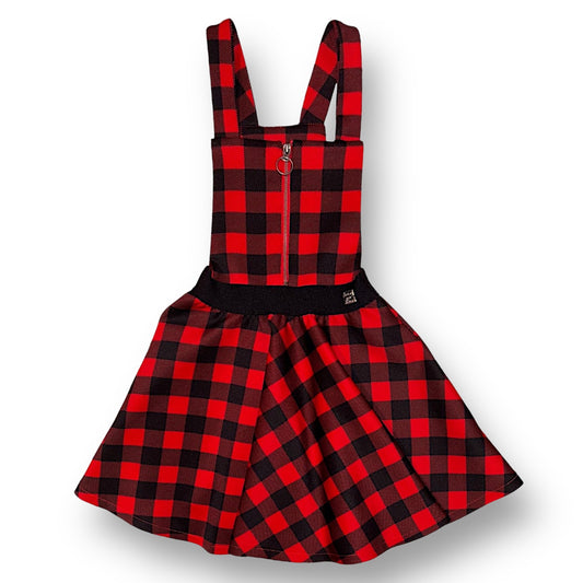 Girls Deux Par Deux Size 5 Red & Black Boutique Checkered Dress